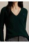 Cable-Knit Wool-Cashmere V-Neck Jumper