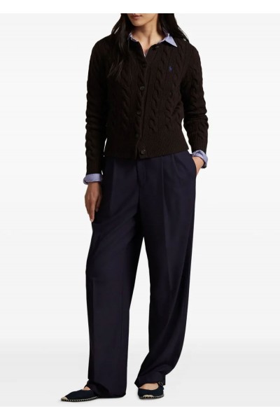 Cable-Knit Wool-Cashmere Cardigan
