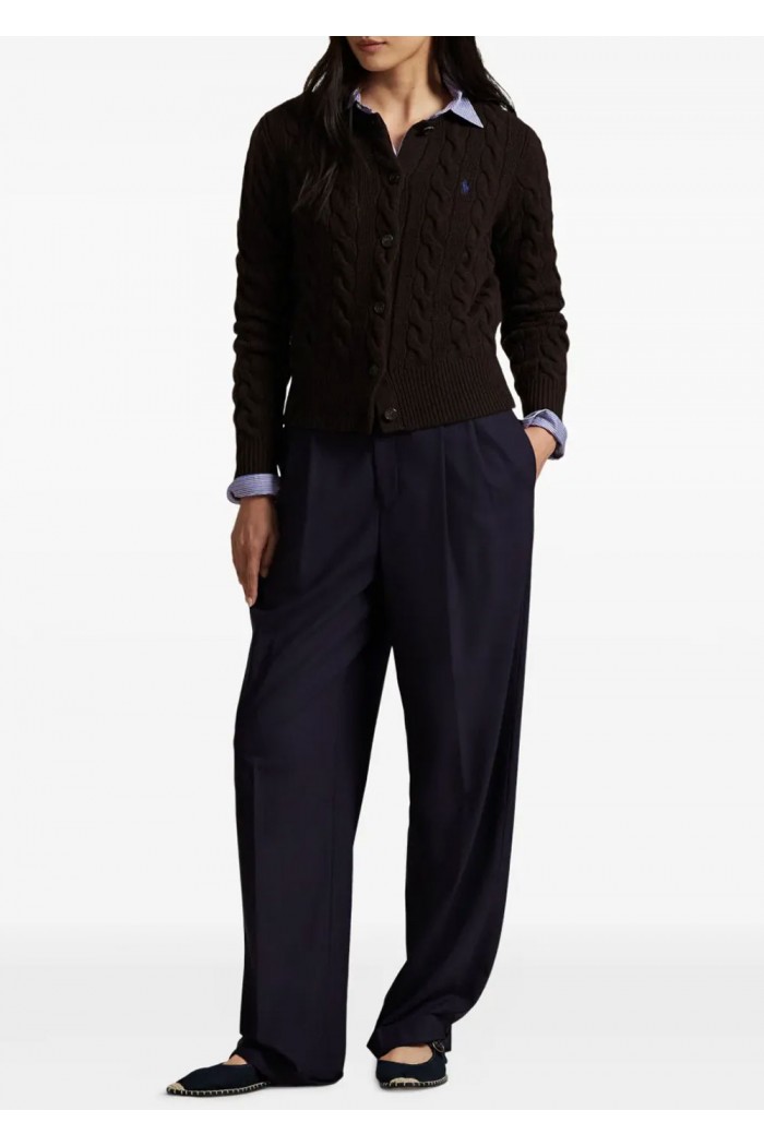 Cable-Knit Wool-Cashmere Cardigan