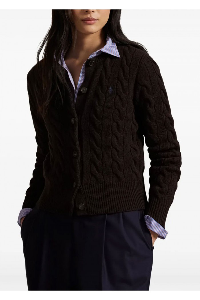 Cable-Knit Wool-Cashmere Cardigan
