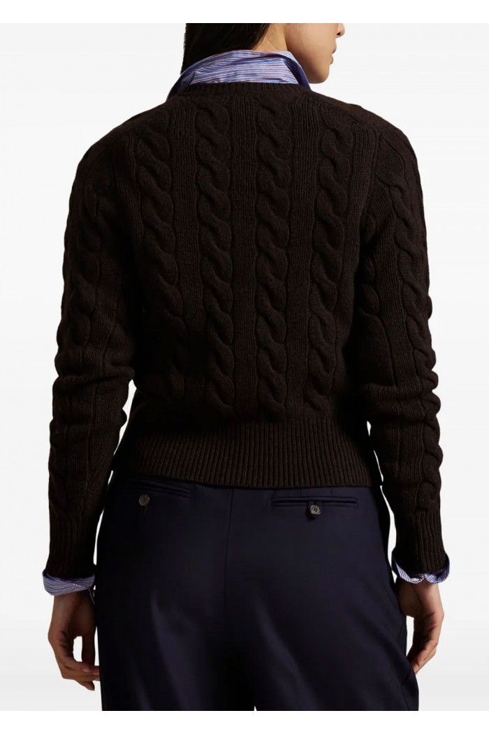 Cable-Knit Wool-Cashmere Cardigan