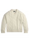 Cable-Knit Wool-Cashmere V-Neck Jumper