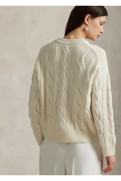 Cable-Knit Wool-Cashmere V-Neck Jumper Cable-Knit Wool-Cashmere V-Neck Jumper