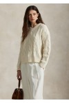 Cable-Knit Wool-Cashmere V-Neck Jumper