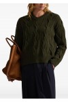 Cable-Knit Wool-Cashmere V-Neck Jumper
