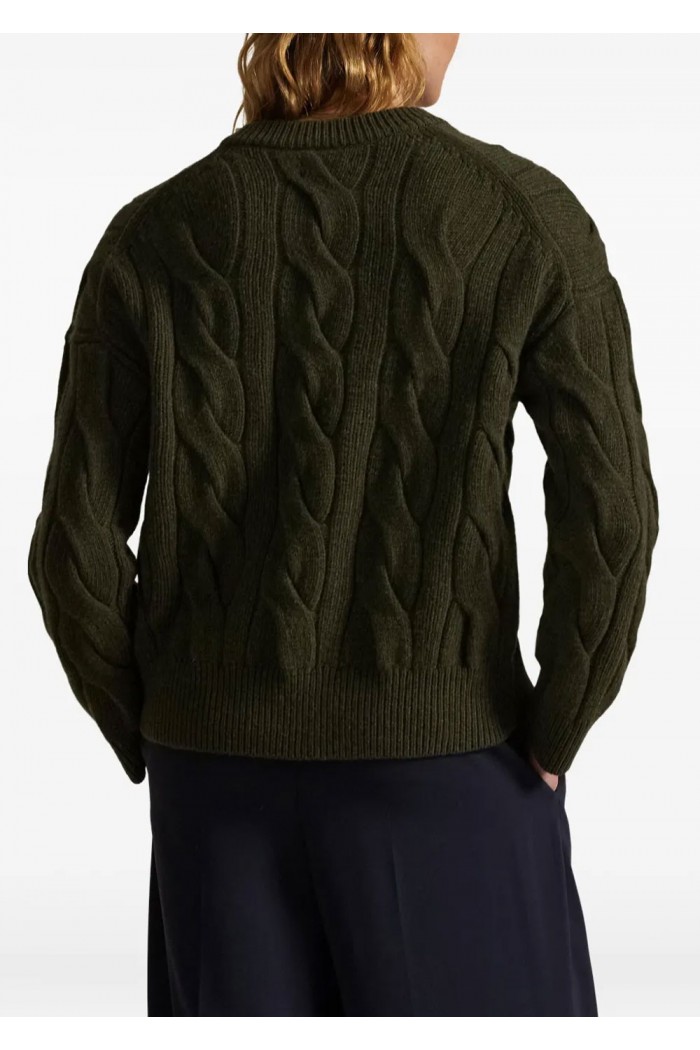 Cable-Knit Wool-Cashmere V-Neck Jumper
