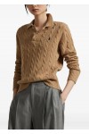 cable-knit polo sweater