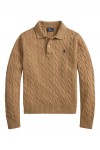 cable-knit polo sweater