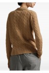 cable-knit polo sweater