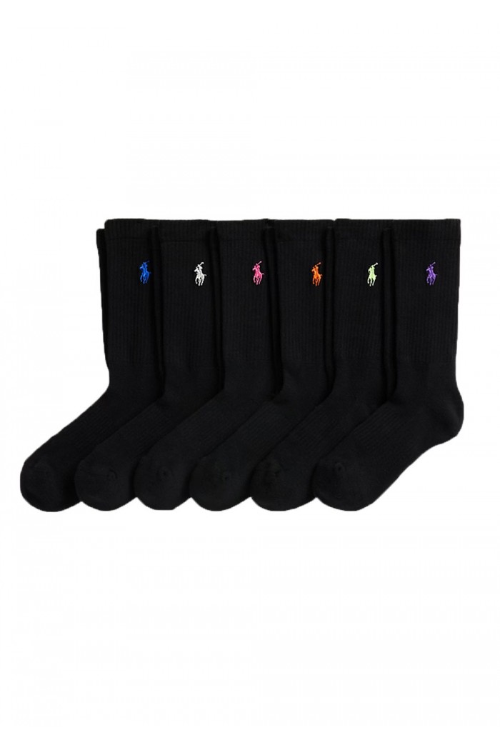 Embroidered Pony Crew Sock 6-Pack
