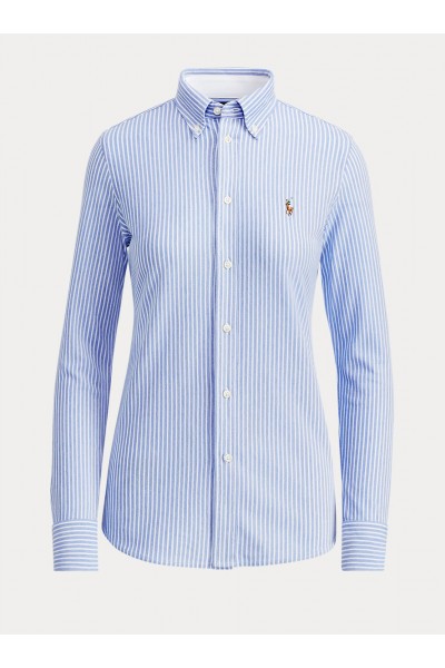 Striped Knit Oxford Shirt