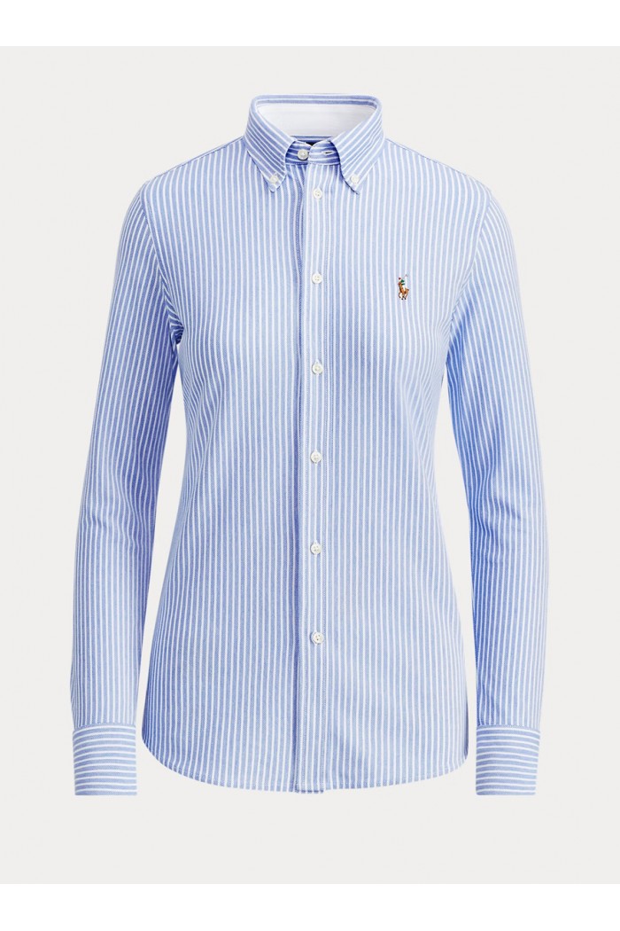 Striped Knit Oxford Shirt