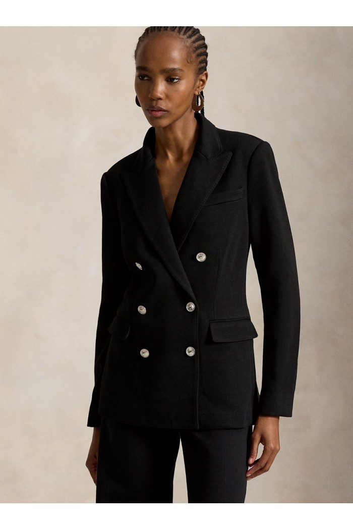 Double-Breasted Knit Blazer