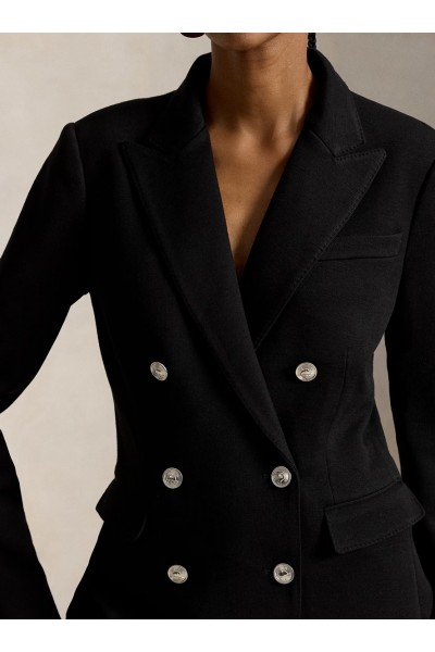 Double-Breasted Knit Blazer