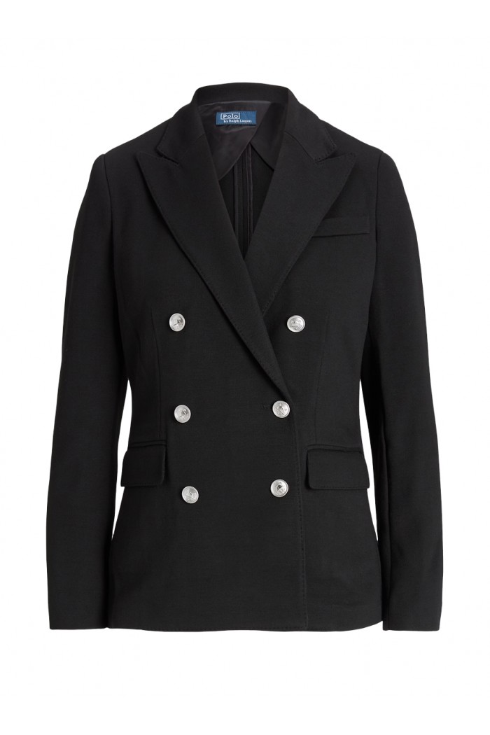 Double-Breasted Knit Blazer