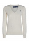 Cable-Knit Wool-Cashmere V-Neck Jumper