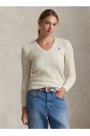 Cable-Knit Wool-Cashmere V-Neck Jumper