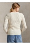 Cable-Knit Wool-Cashmere V-Neck Jumper