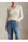 Cable-Knit Wool-Cashmere V-Neck Jumper