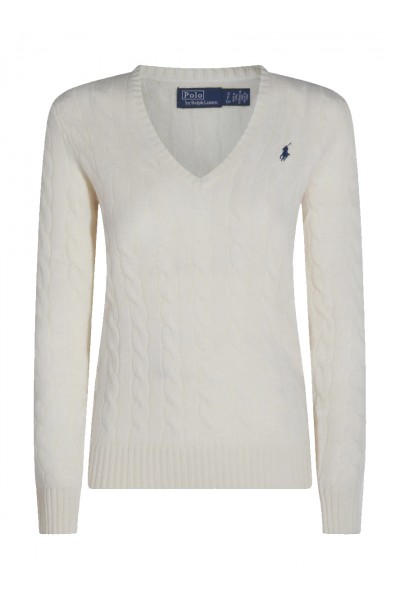 Cable-Knit Wool-Cashmere V-Neck Jumper