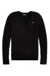 Cable-Knit Wool-Cashmere V-Neck Jumper