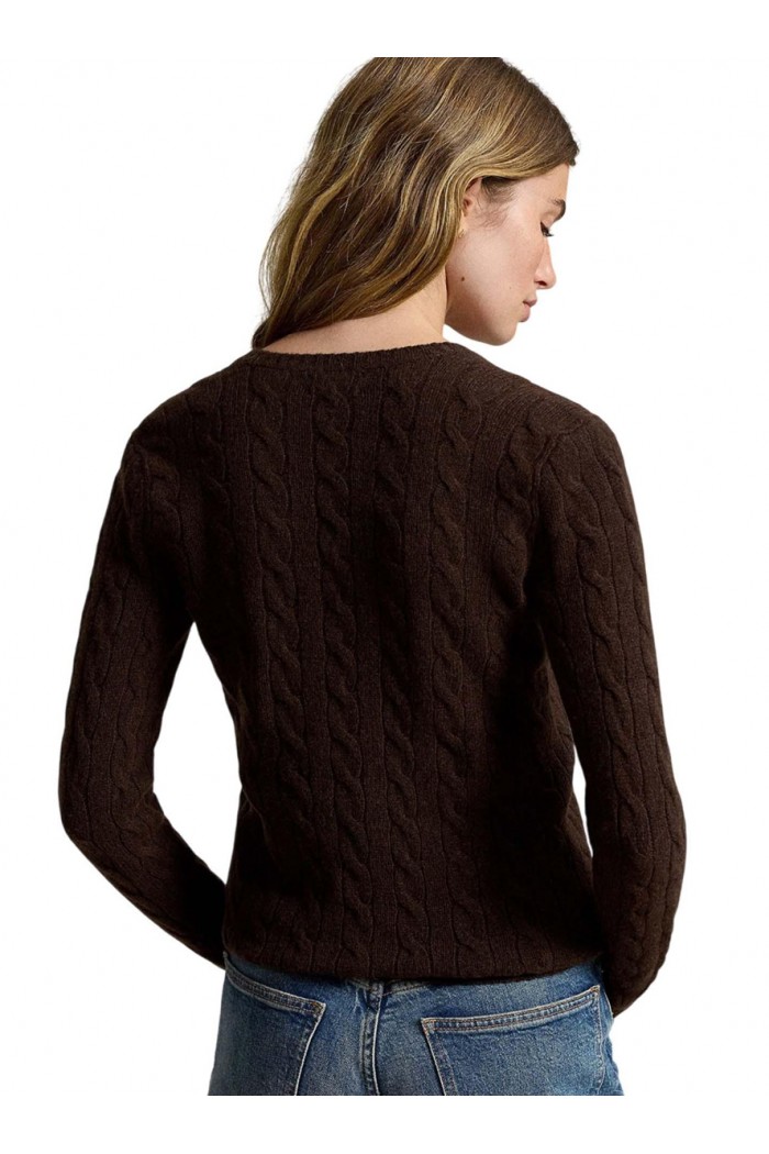 Cable-Knit Wool-Cashmere V-Neck Jumper