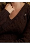 Cable-Knit Wool-Cashmere V-Neck Jumper