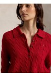 Cable Wool-Cashmere Polo-Collar Jumper