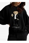 Martini Polo Bear-Patch Fleece Crewneck