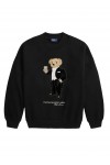 Martini Polo Bear-Patch Fleece Crewneck