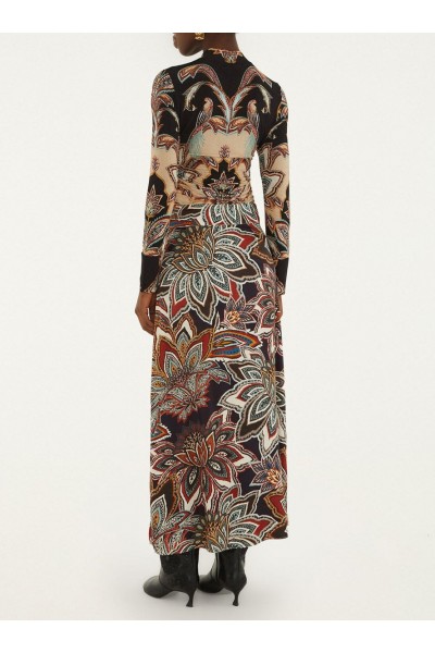 tapestry flowers maxi skirt