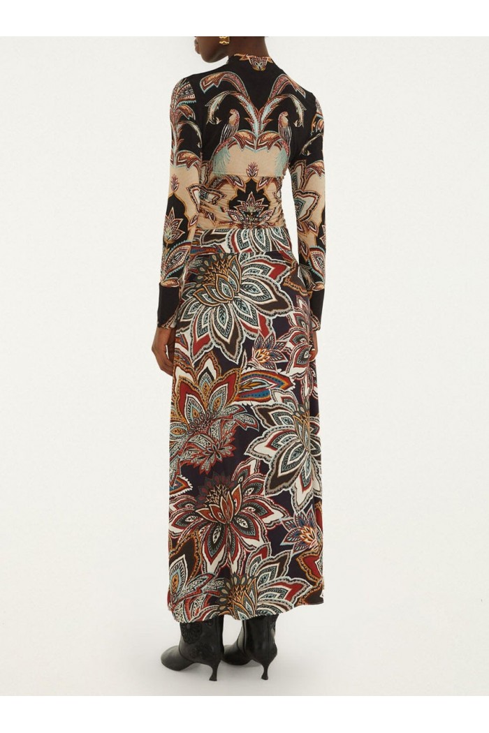 tapestry flowers maxi skirt