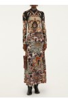tapestry flowers maxi skirt