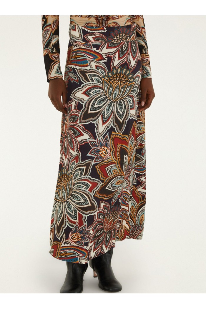 tapestry flowers maxi skirt