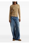 Cable-Knit Cotton Crewneck Cardigan