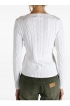 Cable-Knit Cotton V-Neck Jumper