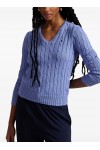 Cable-Knit Cotton V-Neck Jumper