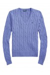 Cable-Knit Cotton V-Neck Jumper