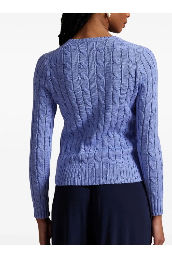 Cable-Knit Cotton V-Neck Jumper