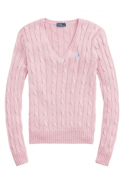 Cable-Knit Cotton V-Neck Jumper