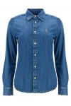 slim fit denim shirt