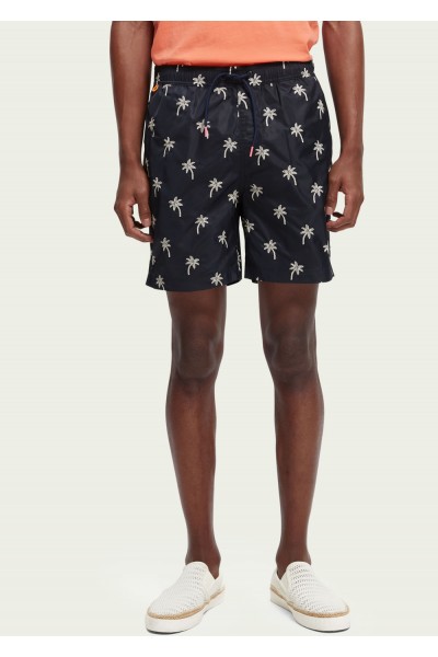 MID LENGTH EMBROIDERED SWIM SHORTS