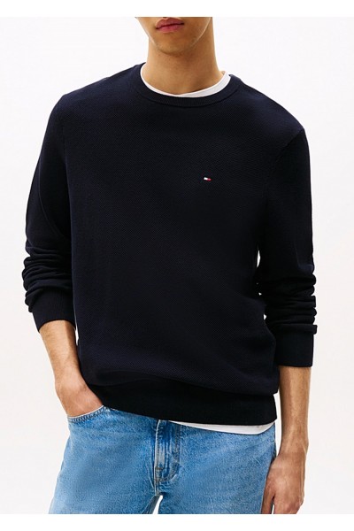 Waffle Knit Crew Neck Jumper