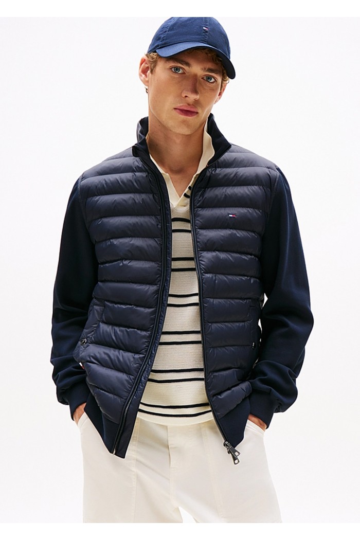 Quilted Zip-Thru Sweatshirt