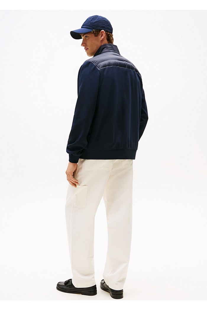 Quilted Zip-Thru Sweatshirt
