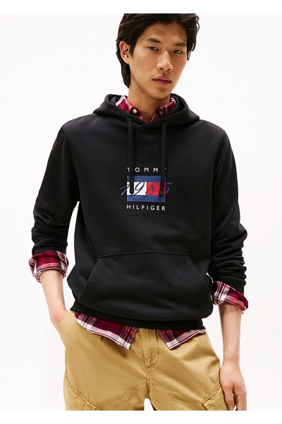 Flag Graphic Drawstring Hoody