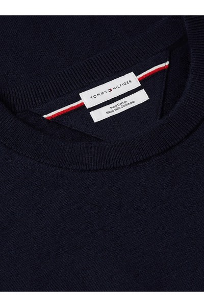Crew Neck Jumper With Cashmere