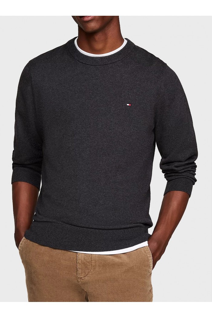 Crew Neck Jumper With Cashmere