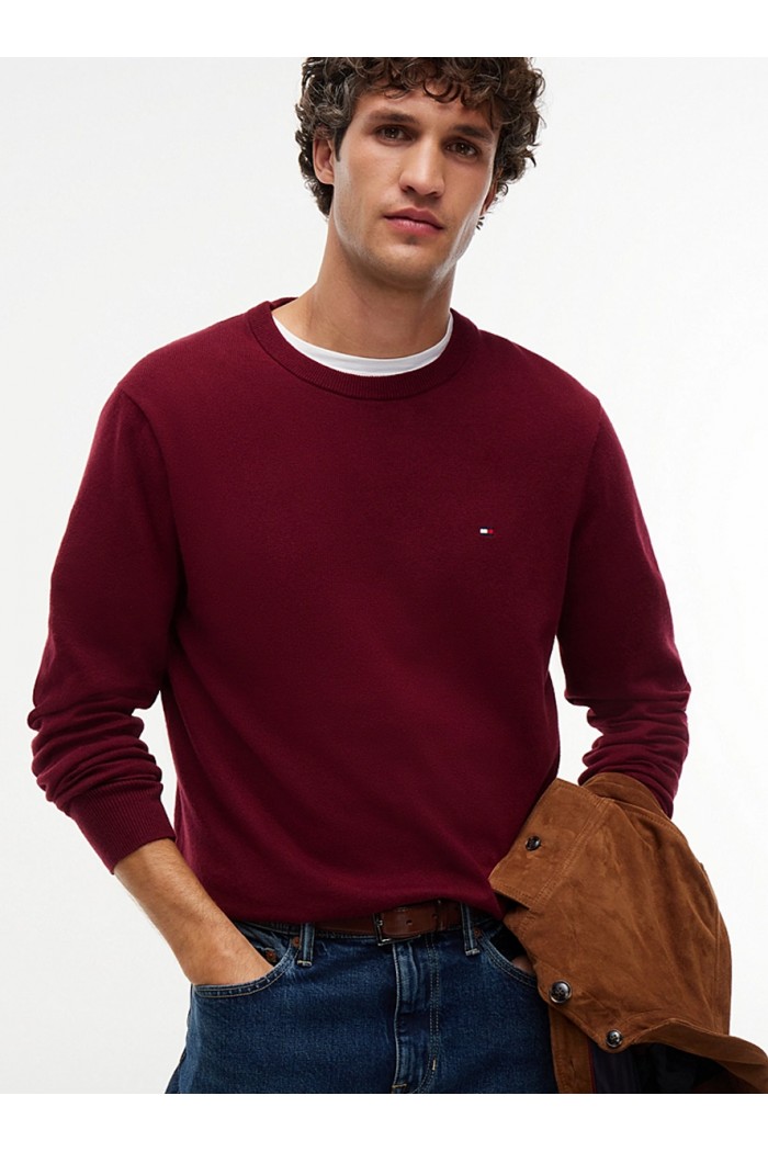 Crew Neck Jumper With Cashmere