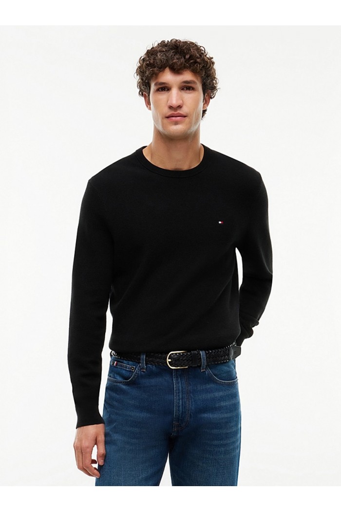 Textured Knit Crew Neck Jumper